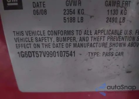 2009 Cadillac Cts Standard из США, поврежденный, VIN 1G6DT57V990107541